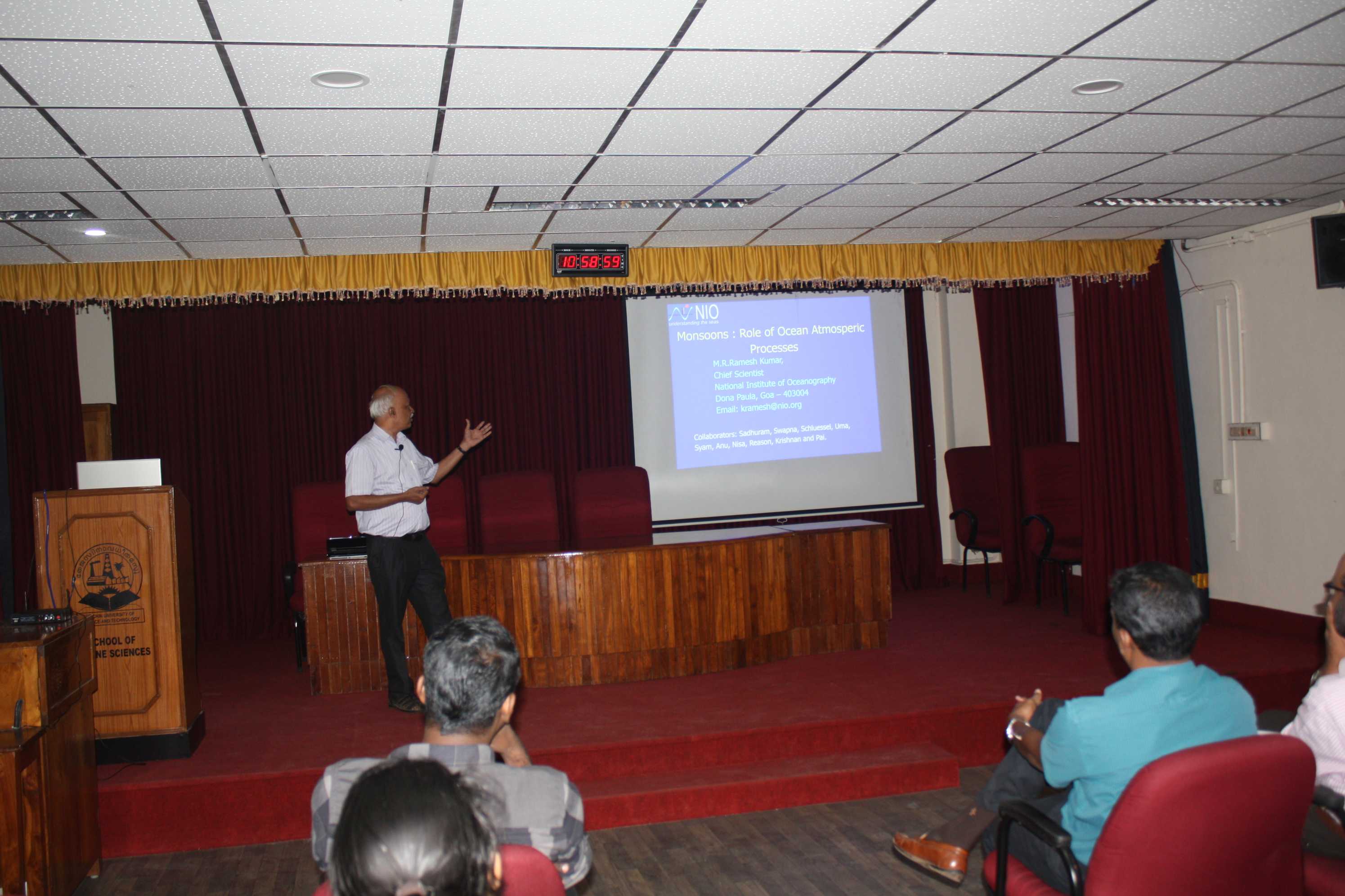 Department Of Physical Oceanography, Cochin University Of Science And Technology  - Talk by Dr. M. R. Rameshkumar, NIO, Goa on 